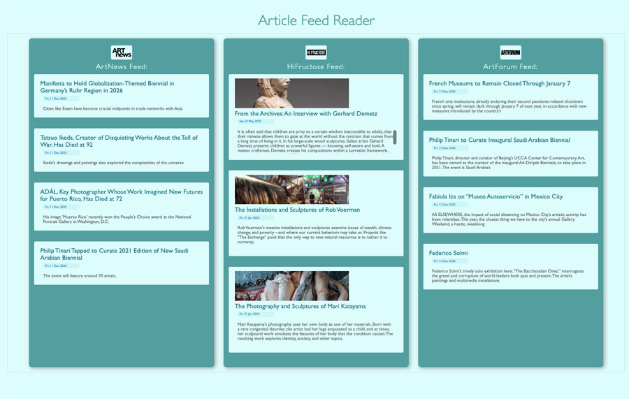Case Study One: Art Feed Reader